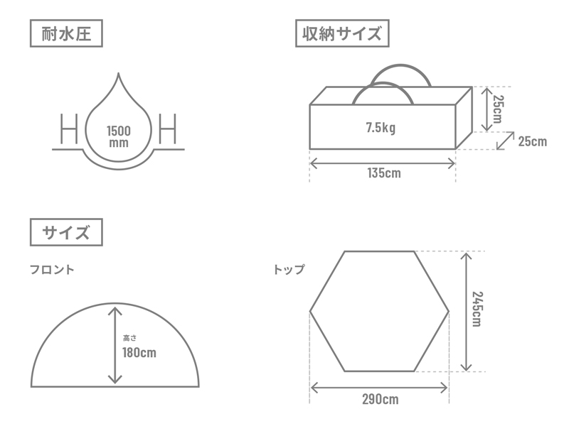  ワンタッチフィッシングテントのサイズ画像