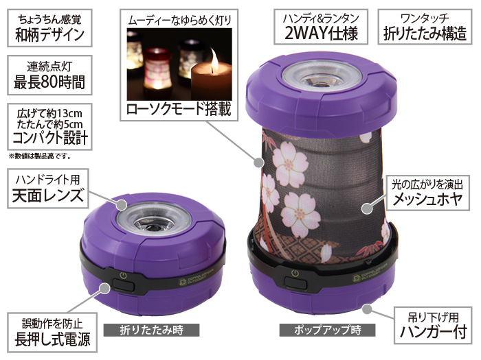 ちょうちんランタンの主な特徴