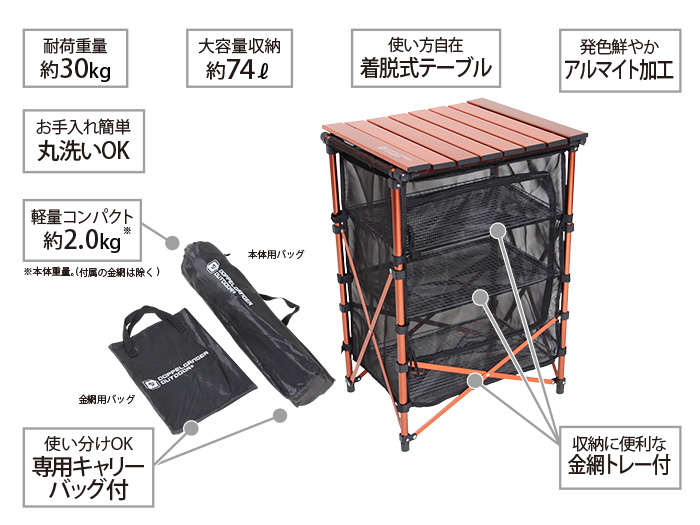  3WAYドライネットテーブルの主な特徴