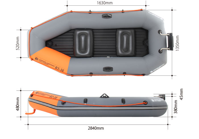  インフレータブルボートのサイズ画像