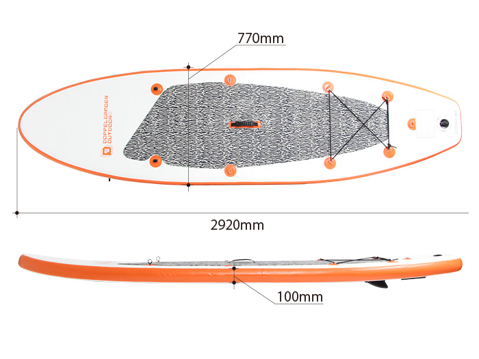  スタンドアップパドルボードのサイズ画像