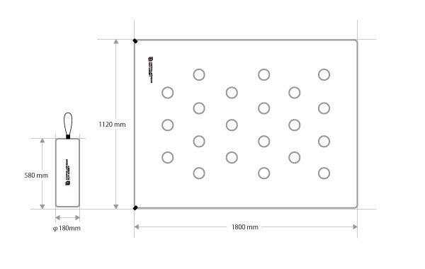  キャンピングマットのサイズ画像