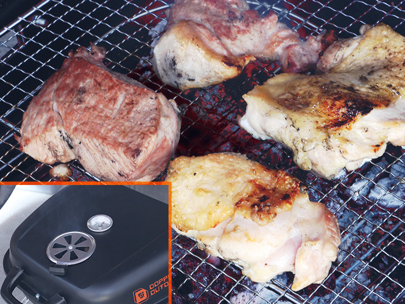 アメリカンBBQ&スモークグリルのメインの特徴(フタ付きグリル)