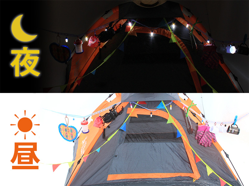 キャンピングデコレーションセットのメインの特徴(キャンプを華やかに)