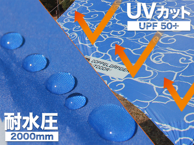 フロシキタープのメインの特徴(UV50+/耐水圧2000mm)