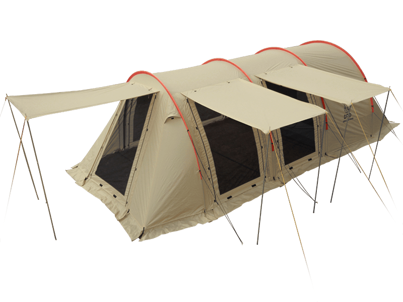 アウトドア テント/タープ カマボコテント 広いリビングを備えた2ルーム型トンネルテント 