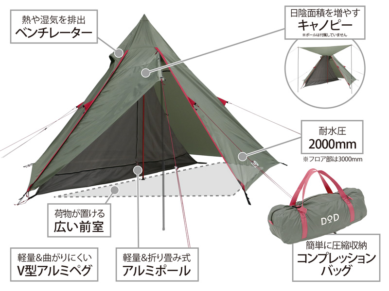 DOD ライダーズワンポールテント