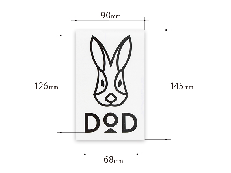 DODロゴステッカー(L)のサイズ画像