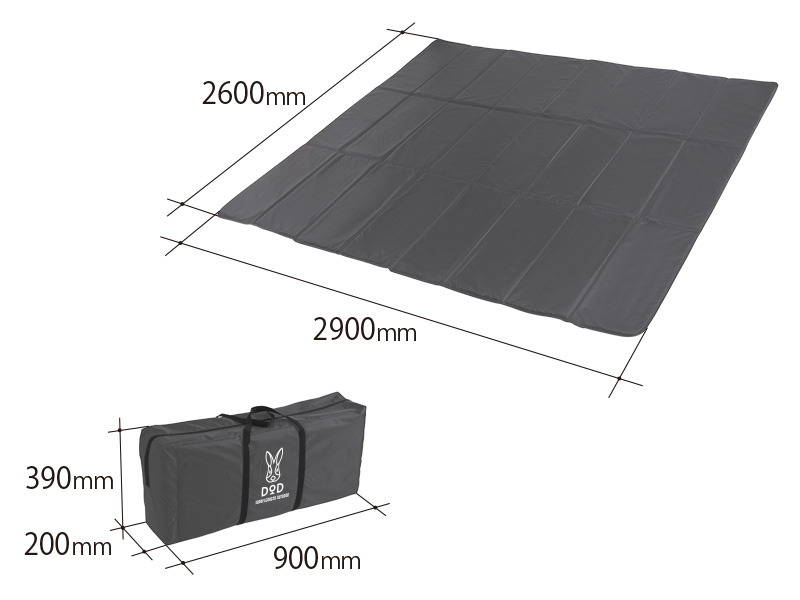 プレミアムワンタッチテント用テントマットのサイズ画像