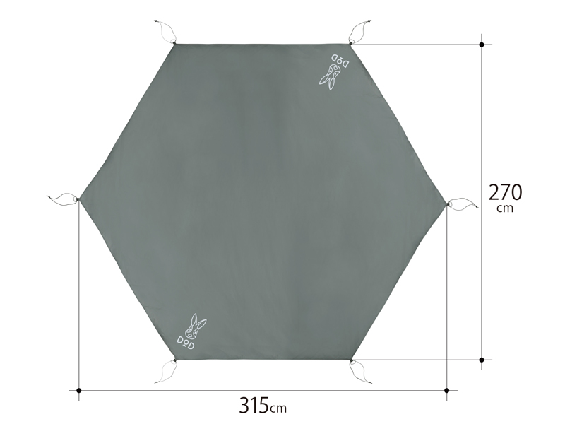 ワンポールテントM用グランドシート GS5-562-GY - DOD（ディーオー 