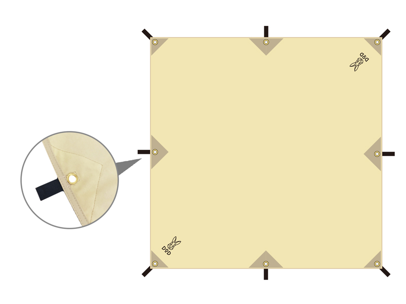  チーズタープミニのメインの特徴（全8ヶ所のグロメット&ループ）