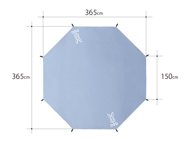  タケノコテントミニ用グランドシートのサイズ画像
