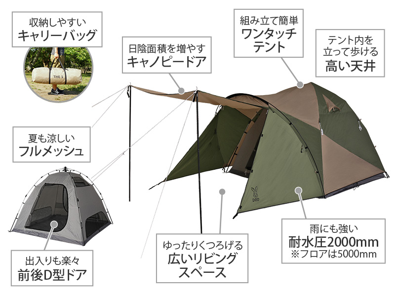 DOD THE ONE TOUCH TENT (M)ザ・ワンタッチテント