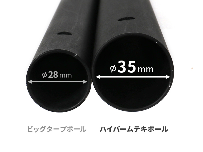 ハイパームテキポールのメインの特徴(大型タープテントにおすすめの高い剛性)