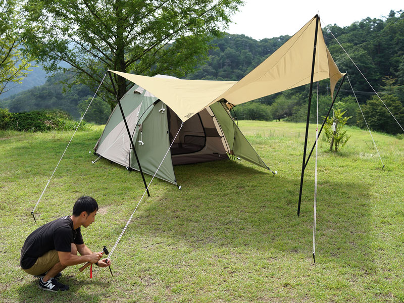 甲蟲防水布圖像如何與帳篷連接