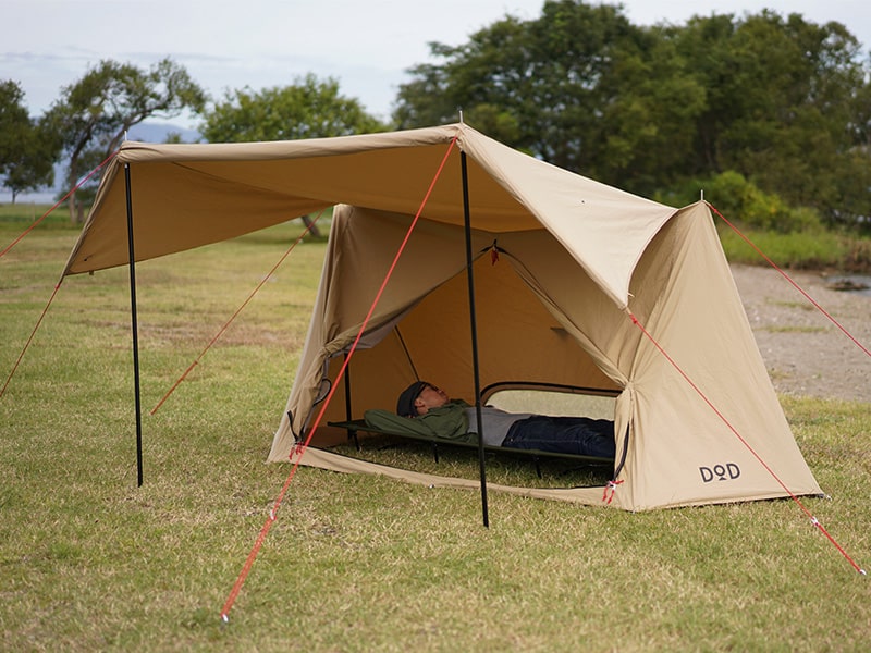 新品 DOD PUP-LIKE TENT2 パップフーテント2 カーキアウトドア ...