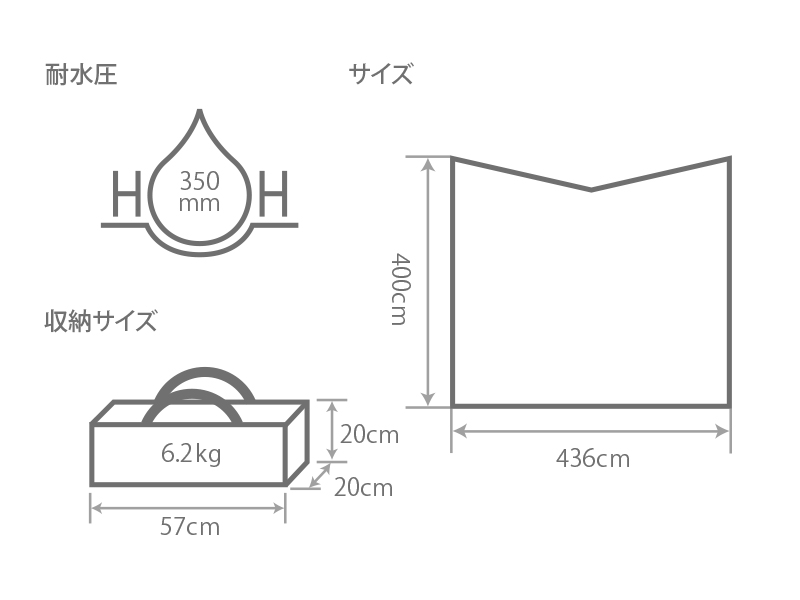  ヒレタープのサイズ画像