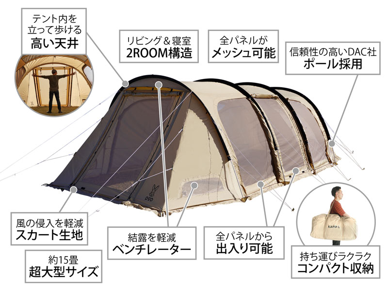 カマボコテント3L（タン） T7-690-TN - DOD（ディーオーディー