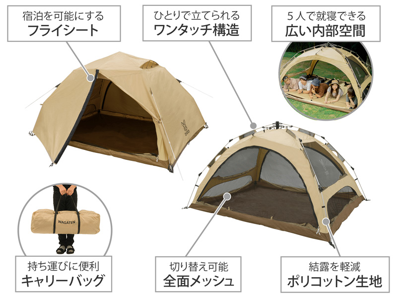 わがやのテントの主な特徴