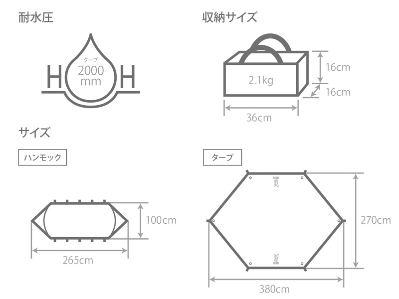  いつかのハンモックのサイズ画像