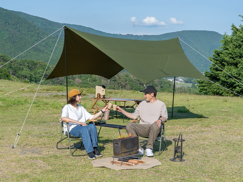  いつかのタープTCのメインの特徴（火の粉に強い）