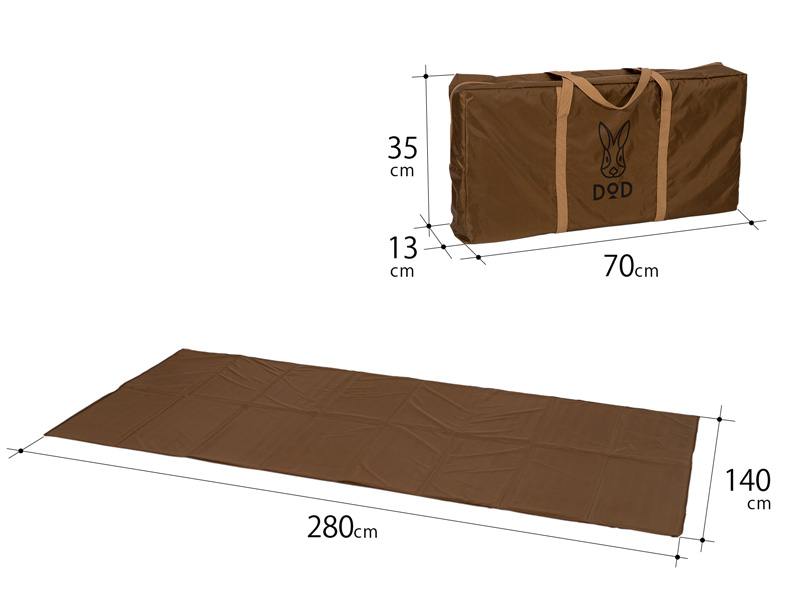  ワンポールテントRX(M)用ハーフマットのサイズ画像