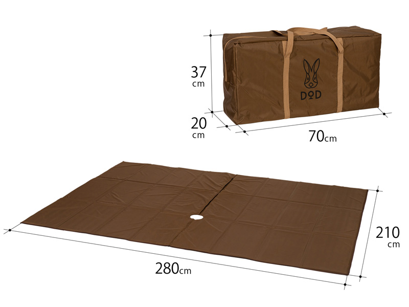  ワンポールテントRX(M)用マットのサイズ画像