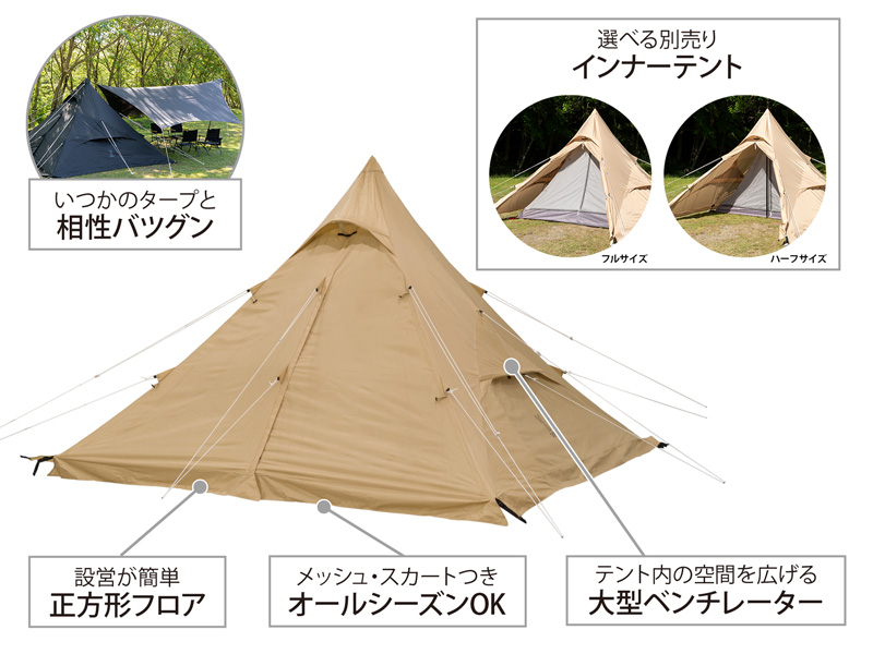  ワンポールテントRX(M)の主な特徴