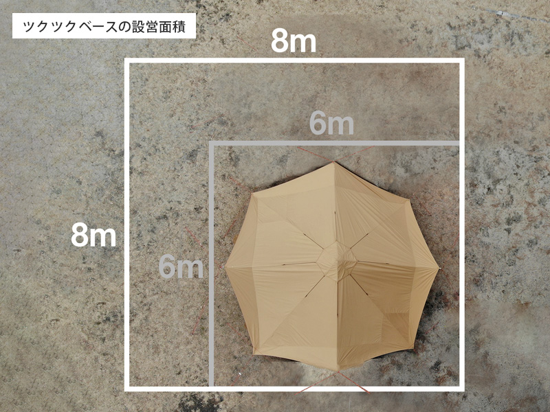 ツクツクベースの設営面積