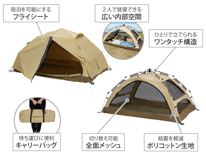 わがやのテントSの主な特徴