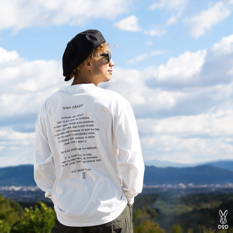 ウサコットンロンティー（ホワイト/オレンジ/グレー）TS020-WH/OR/GY-M/L DOD（ディーオーディー）：キャンプ用品ブランド