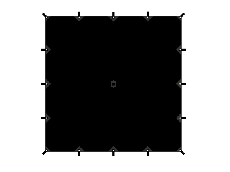  チーズタープMのメインの特徴（全16ヶ所のグロメット&ループ）