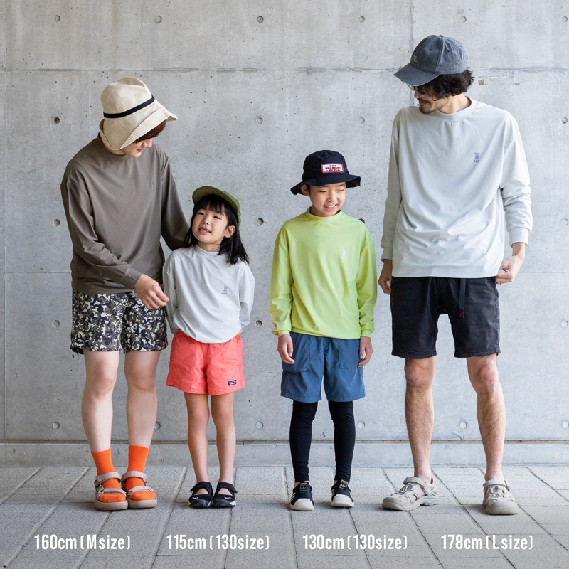 TS024-WH-130 ソノママドポーン（ロンTEE）130/S/M/Lの着用イメージ