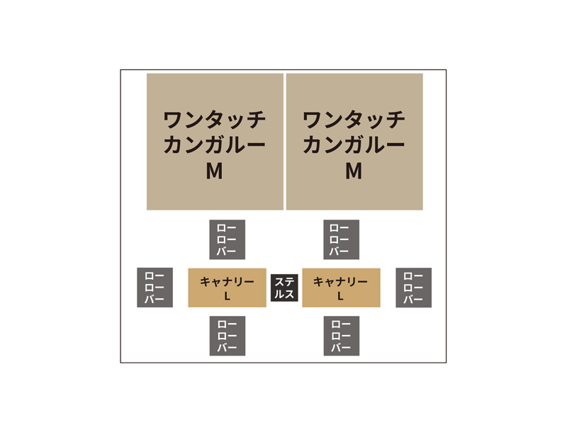 ベースアンドパッカーナDOD製品のレイアウト例画像