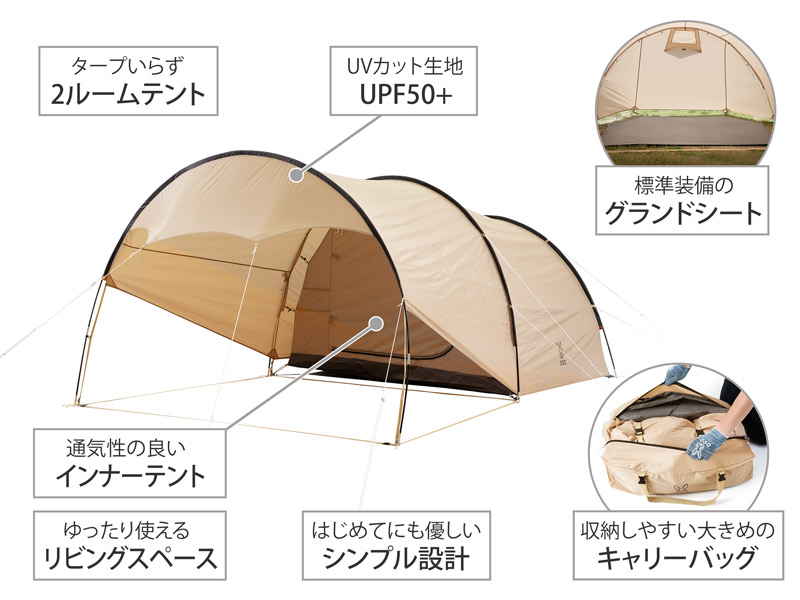  カマボコテントスラッシュの主な特徴