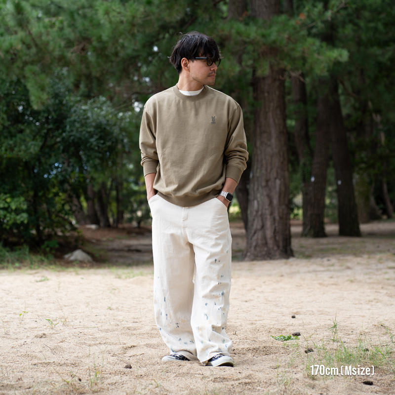 JK058-IV-S ウサロゴスウェットS/M/L/XLの着用イメージ