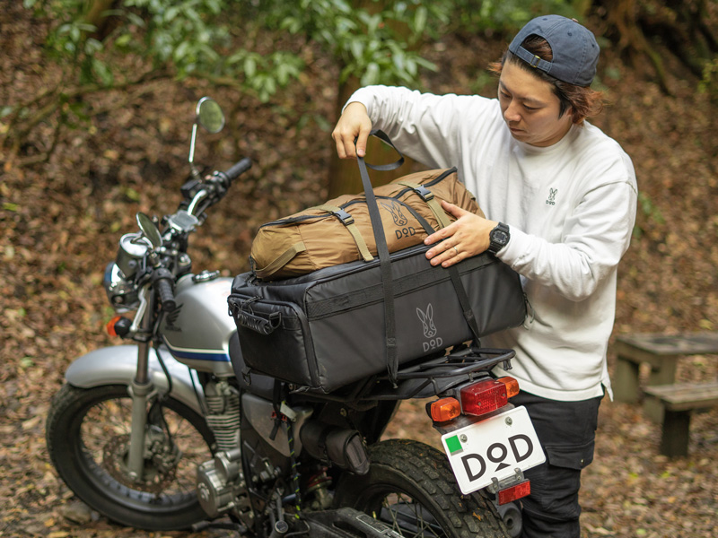  バイクインパップのメインの特徴（バイクに積みやすい）