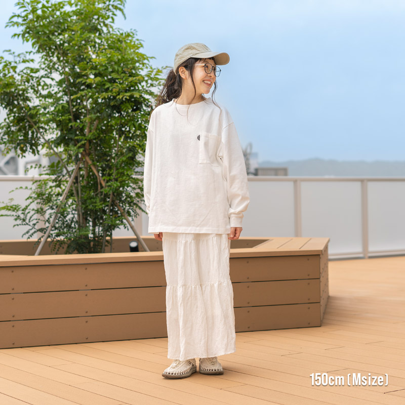 TS084-WH-M ウサコットンロンティーM/L/XLの着用イメージ