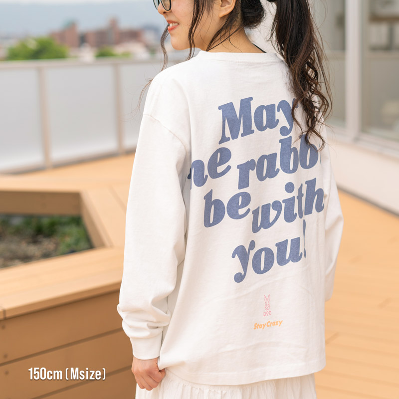 TS084-WH-M ウサコットンロンティーM/L/XLの着用イメージ