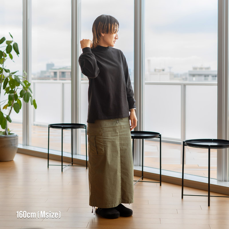 TS113-WH-M キャンパーノ・モックネックM/L/XLの着用イメージ