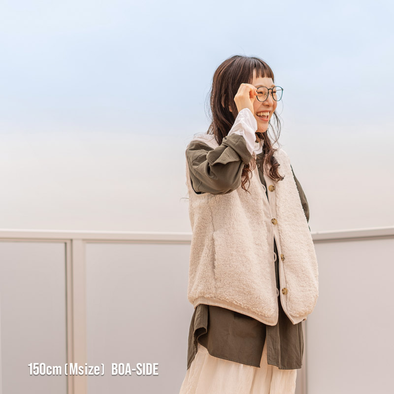 リャンメンモフベス（アイボリー/ブラウン）JK092-IV/BR-M/L - DOD