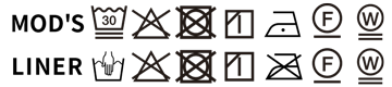  モッズクエスト（ML/LXL）の洗濯表示タグ