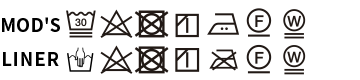  モッズクエスト（ML/LXL）の洗濯表示タグ