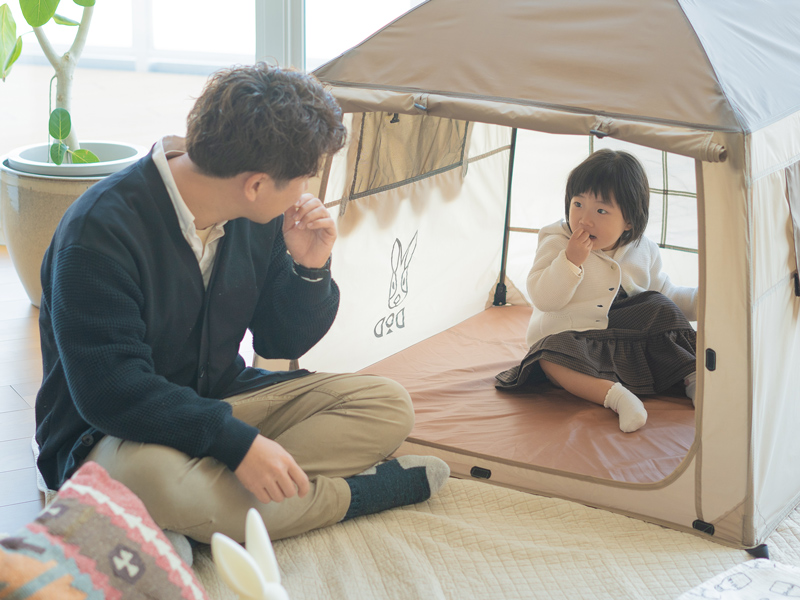 おうちテントベビーのメインの特徴(おうちでキャンプごっこができる)