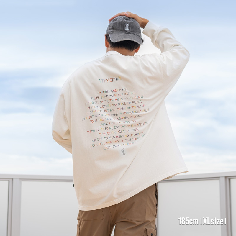 TS156-WH-M ウサコットンロンティーM/L/XLの着用イメージ
