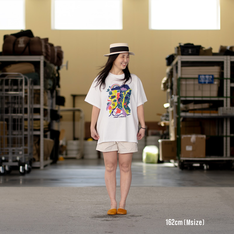 TS160-WH-M ザックリーナマップTEE(M/L/XL)の着用イメージ