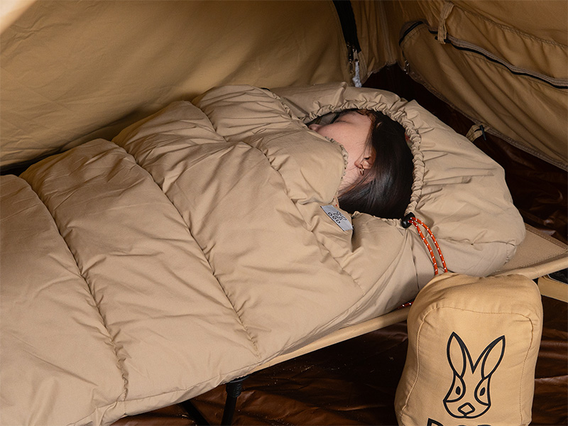  ゆったりマミーシュラフのメインの特徴（ぬくもり、逃がさない）