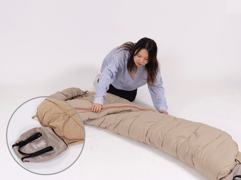  ゆったりマミーシュラフのメインの特徴（撤収、驚きの1分）