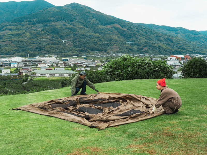  ガシーンドームのメインの特徴（設営しやすい自立式ドーム構造 ）