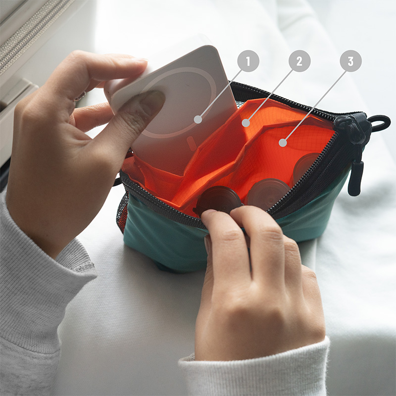  ミッツ・ワケポーチのメインの特徴（整理しやすい3気室構造）